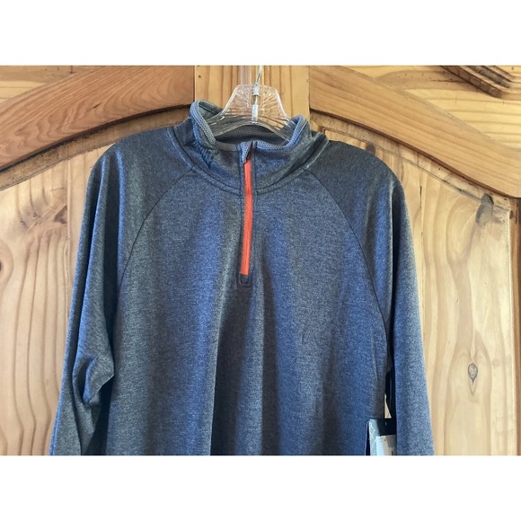 Mens Tapout 1/4 zip long sleeve gray orange pullover jacket size M - NWT - Picture 2 of 12